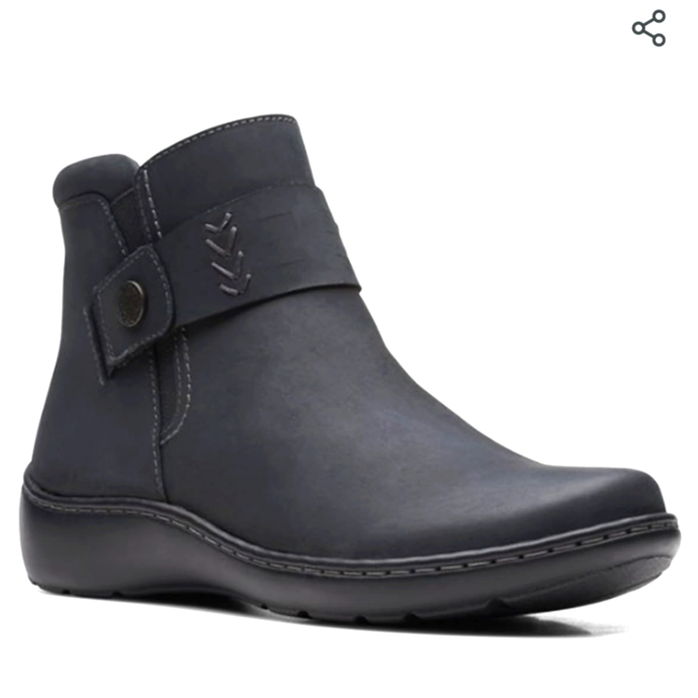 Clarks black leather boots
